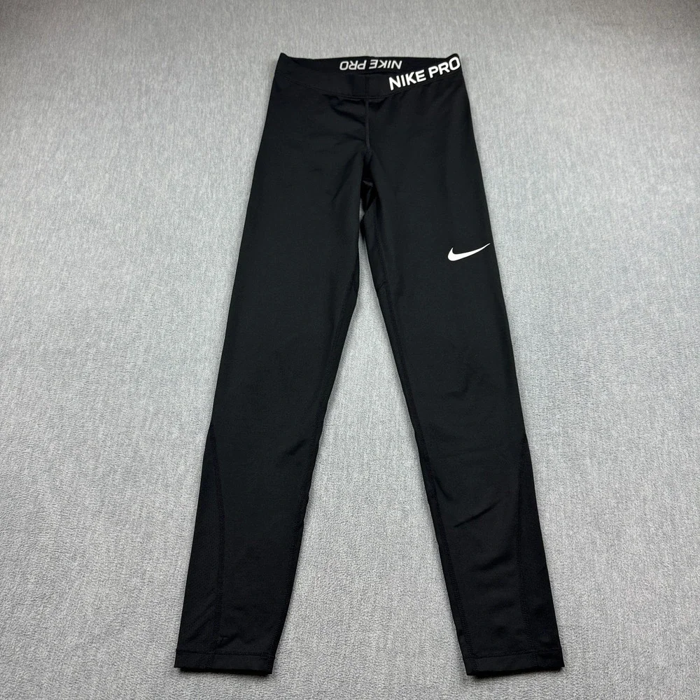 Nike Pro Leggings Womens Small Black Dri-Fit Stretch 28